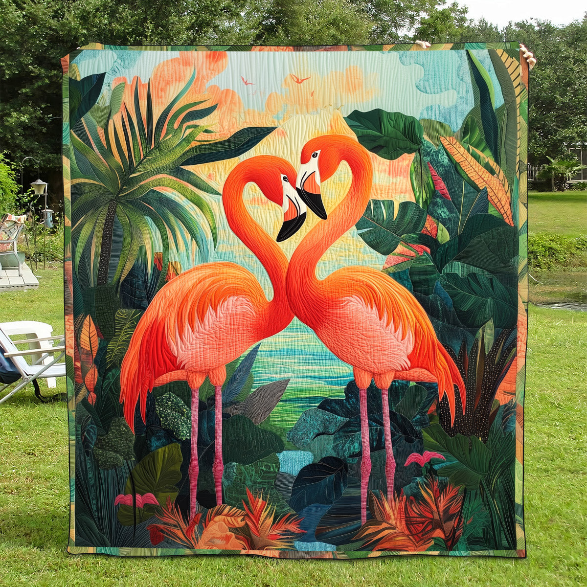 Flamingo Party Quilted Blanket Flamingo Gifts For Her