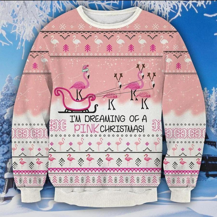 Flamingo  Pink Christmas Ugly Sweater Best Xmas Flamingo Jumpers Presents For Her