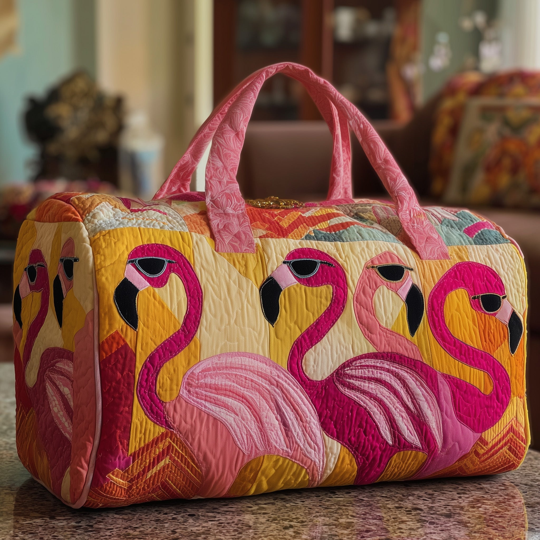 Flamingo Quilted Duffle Bag Gift For Dad