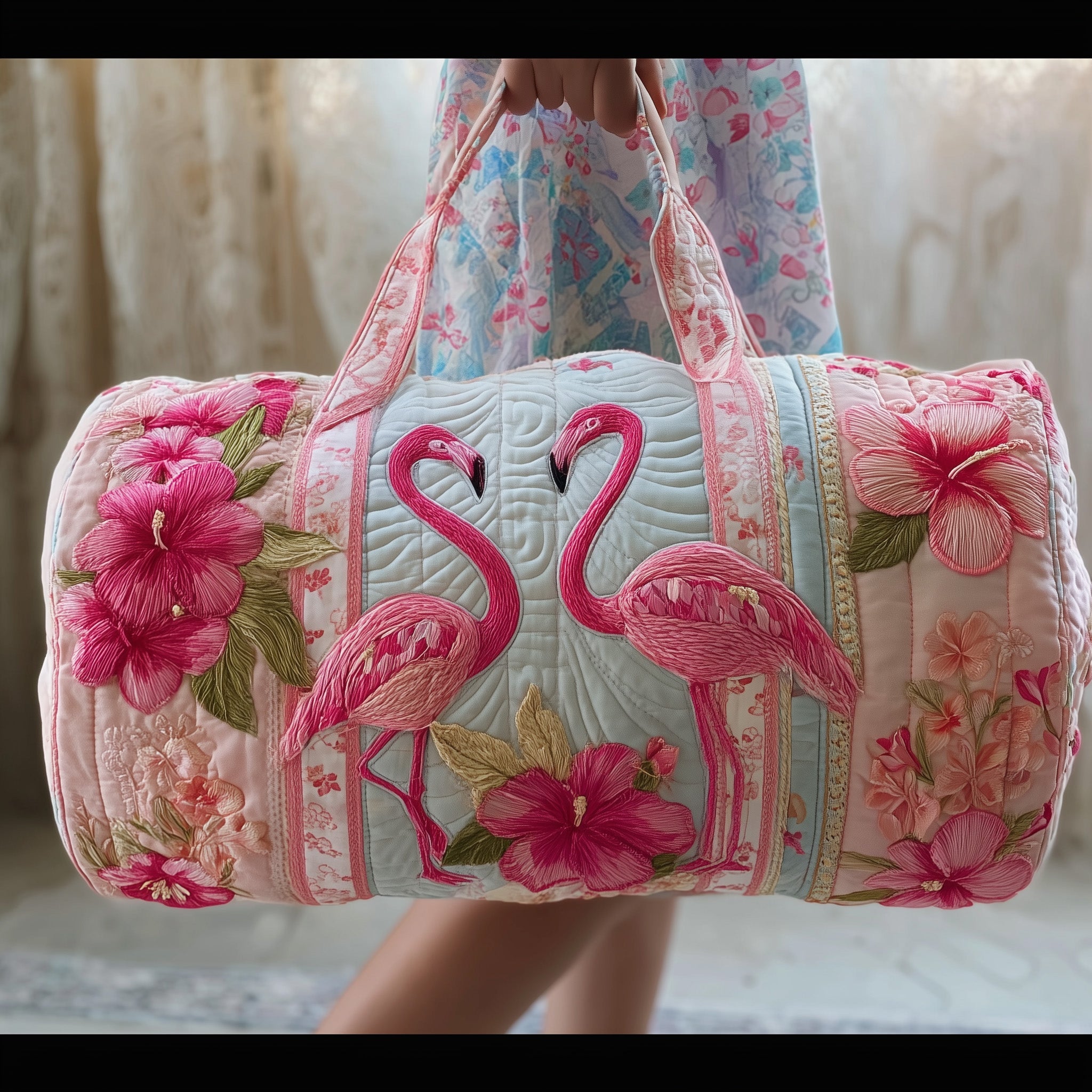 Flamingo Quilted Duffle Bag Gift For Him