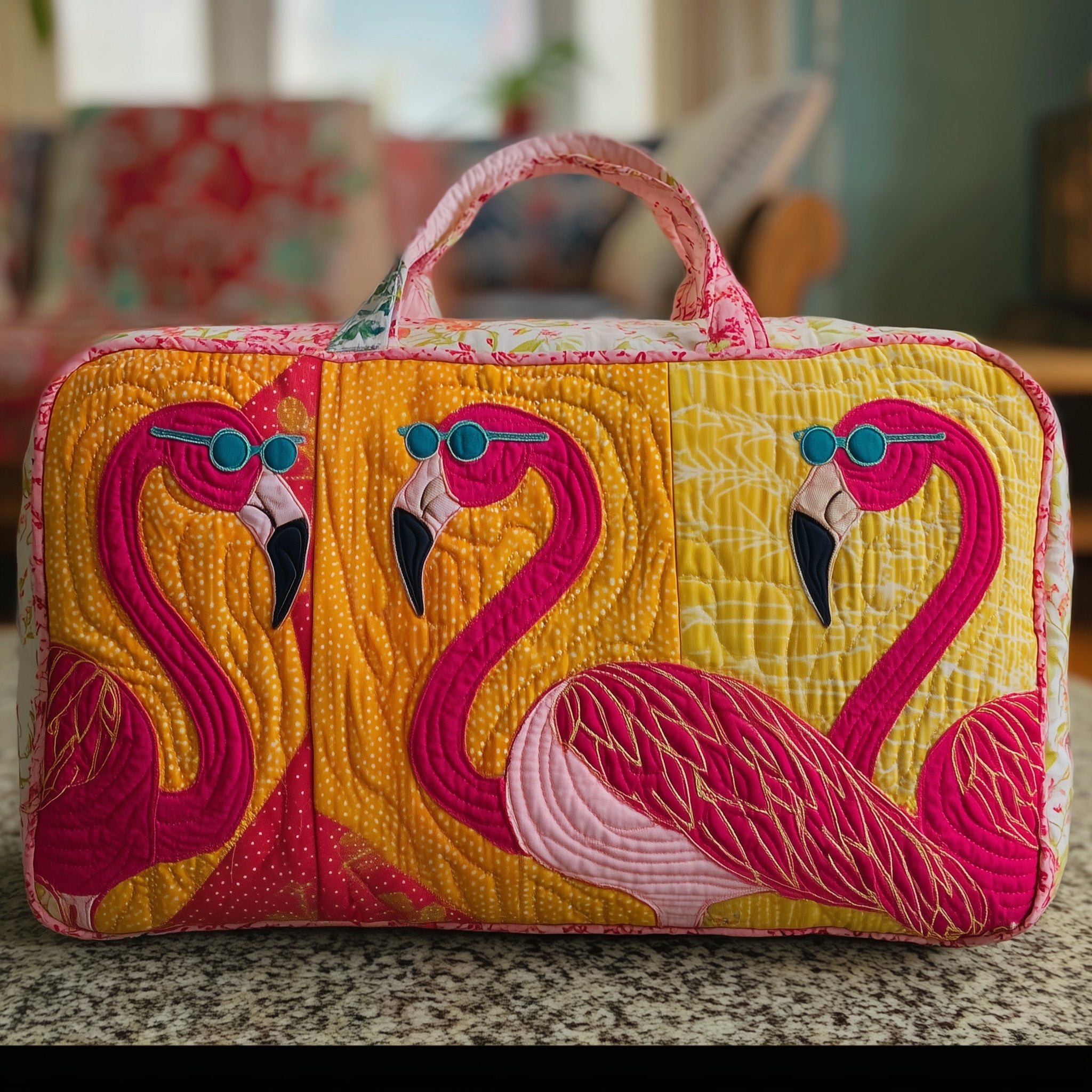 Flamingo Quilted Duffle Bag Gift For Kids