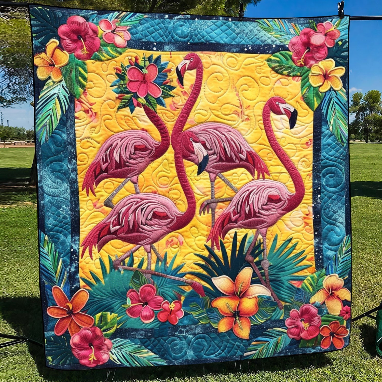 Flamingo Reverie Quilted Blanket Gifts For Flamingo Lovers