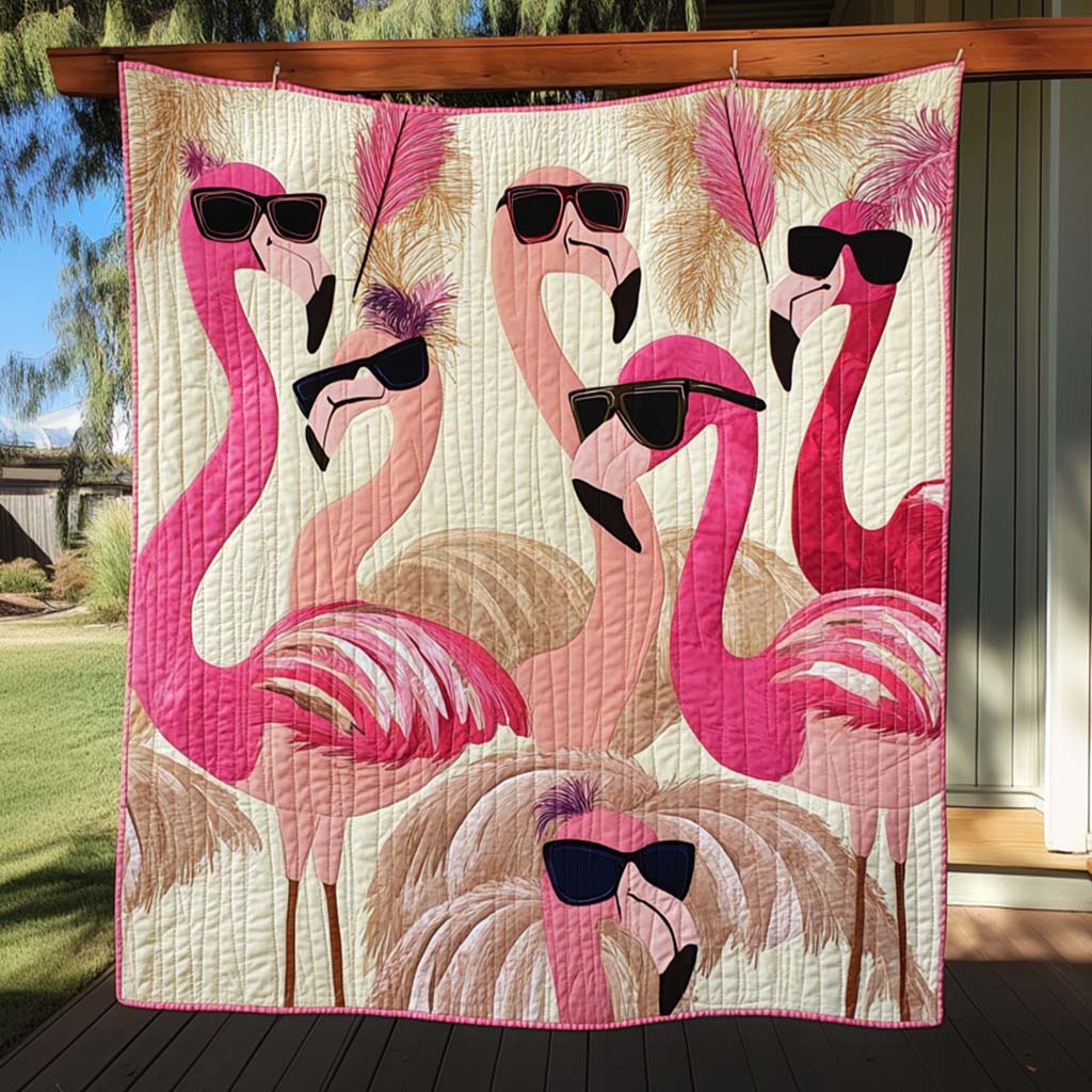 Flamingo Serenade Quilted Blanket Flamingo Christmas Presents