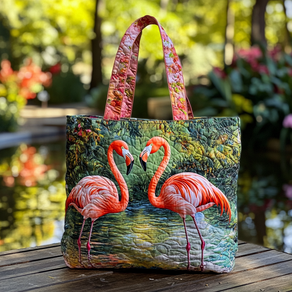 Flamingo Smile Quilted Tote Bag Flamingo Mothers Day Gifts