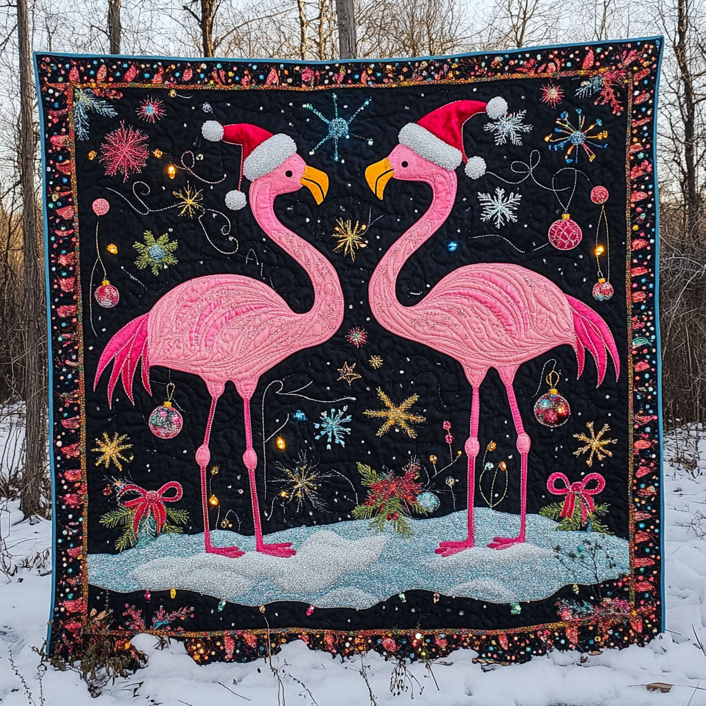 Flamingo Snow Dream Quilt Blanket Flamingo Throw Blanket Flamingo Christmas Presents for Wife