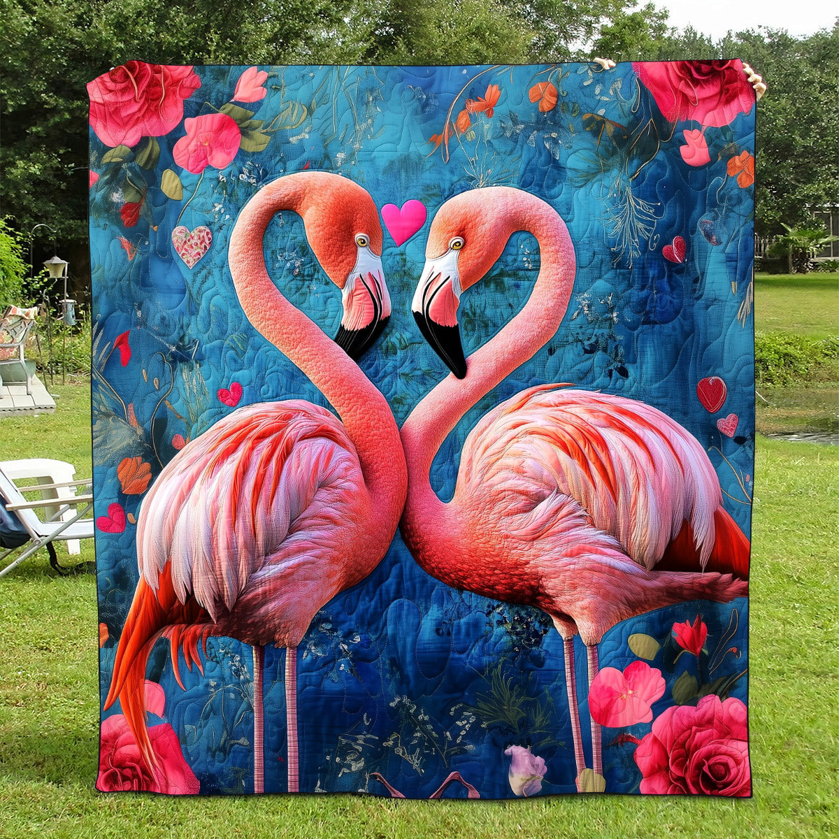 Flamingo Soiree Quilted Blanket Flamingo Christmas Presents