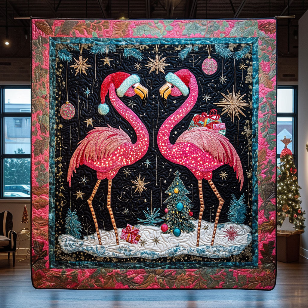 Flamingo Starry Eve Quilt Blanket Flamingo Throw Blanket Flamingo Christmas Presents for Wife