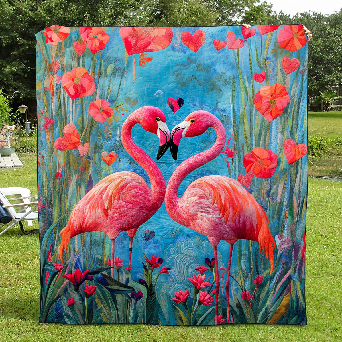 Flamingo Style Quilted Blanket Flamingo Gifts For Her