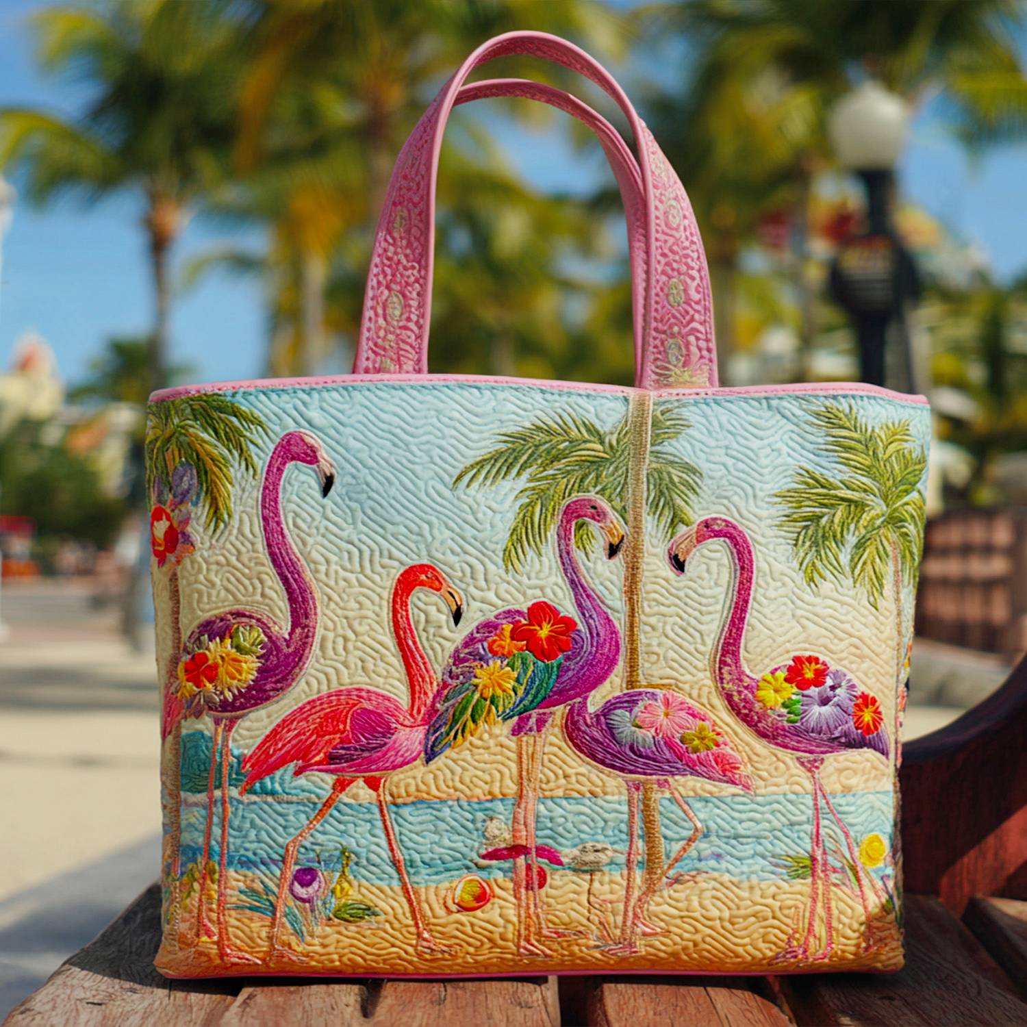 Flamingo Trails Quilted Tote Bag Flamingo Gifts For Adults