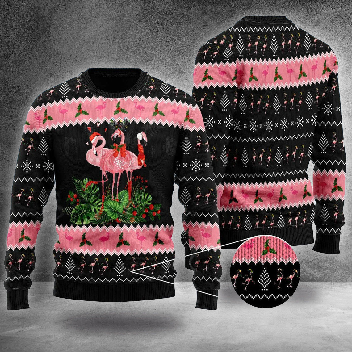 Flamingo Ugly Christmas Sweater Flamingo Christmas Sweater Mens