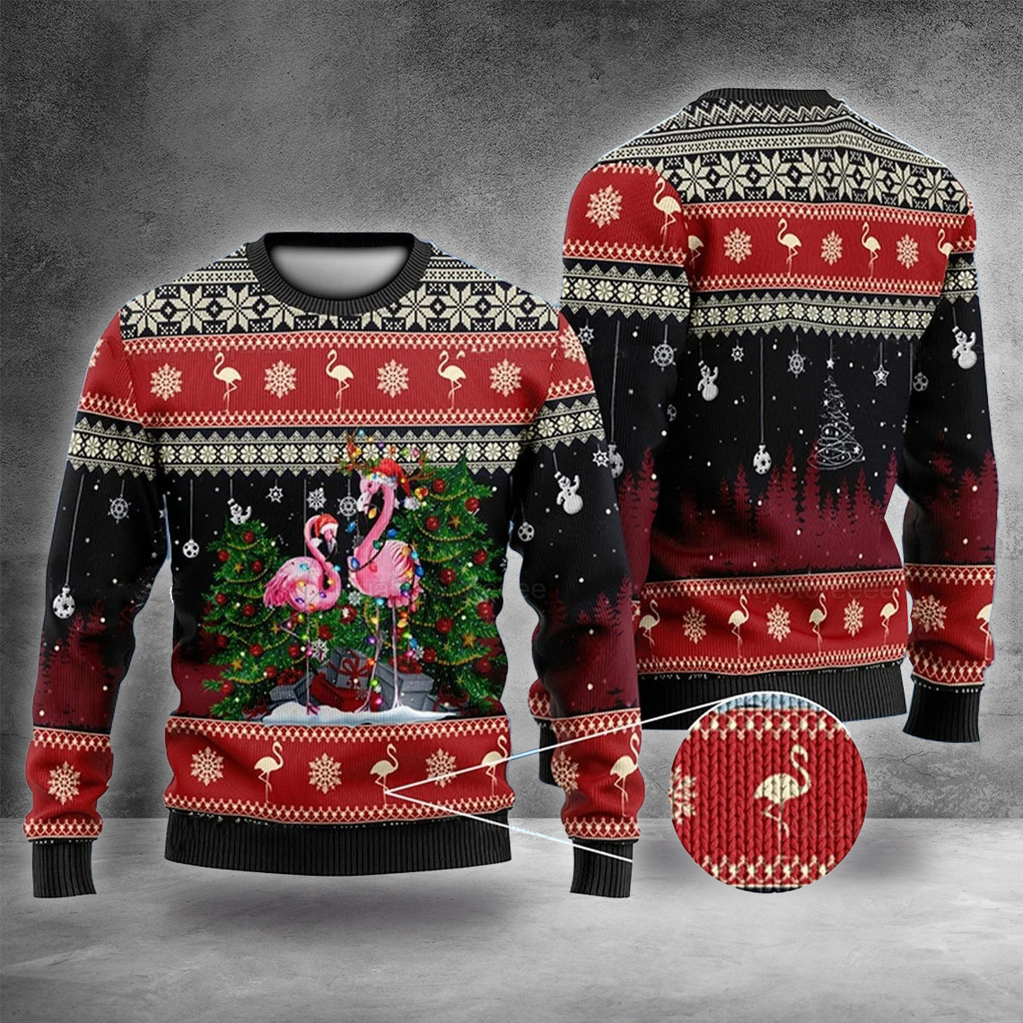 Flamingo Ugly Christmas Sweater Flamingo Holiday Sweater Gifts For Sibling