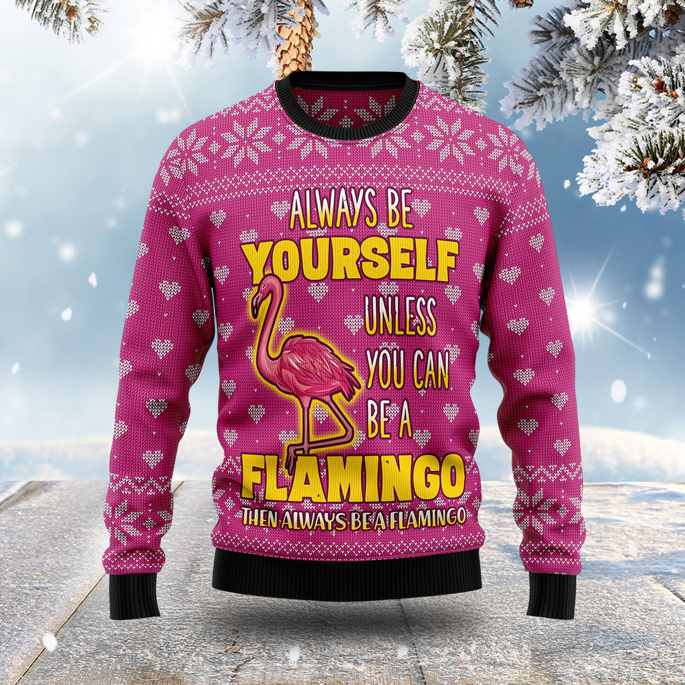 Flamingo Ugly Christmas Sweater Funny Christmas Jumper Christmas Gifts For Animal Lovers