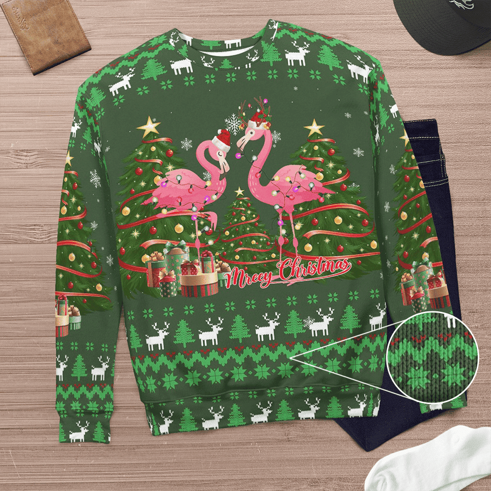 Flamingo Ugly Christmas Sweater Merry Christmas Pink Flamingo Xmas Sweater Clothing Flamingo Ugly Christmas Sweater Merry Christmas Pink Flamingo Xmas Sweater Clothing