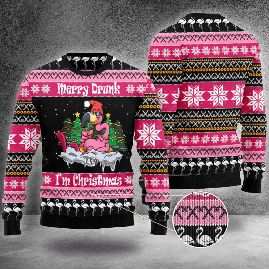 Flamingo Ugly Christmas Sweater Pink Flamingo Christmas Sweater Merry Drunk I'm Christmas Flamingo Ugly Christmas Sweater Pink Flamingo Christmas Sweater Merry Drunk I'm Christmas