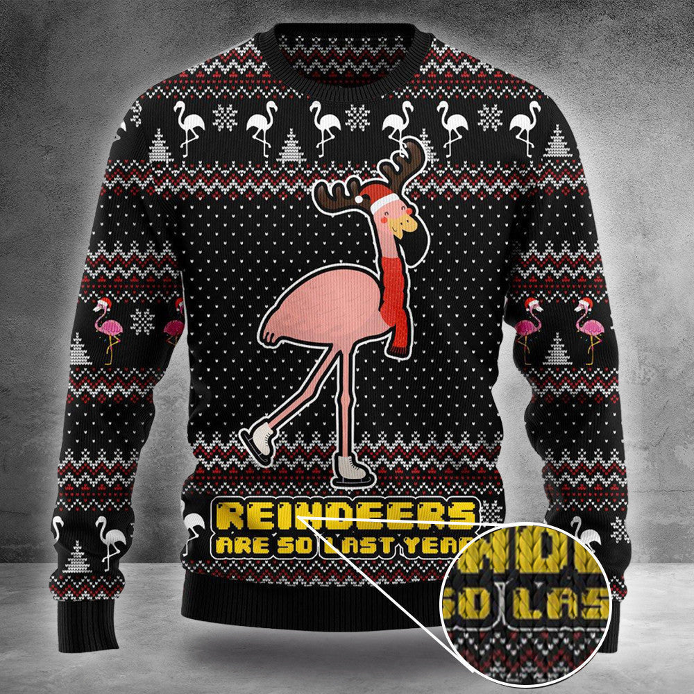 Flamingo Ugly Christmas Sweater Reindeers Are So Last Year Holiday Flamingo Sweater Presents Flamingo Ugly Christmas Sweater Reindeers Are So Last Year Holiday Flamingo Sweater Presents