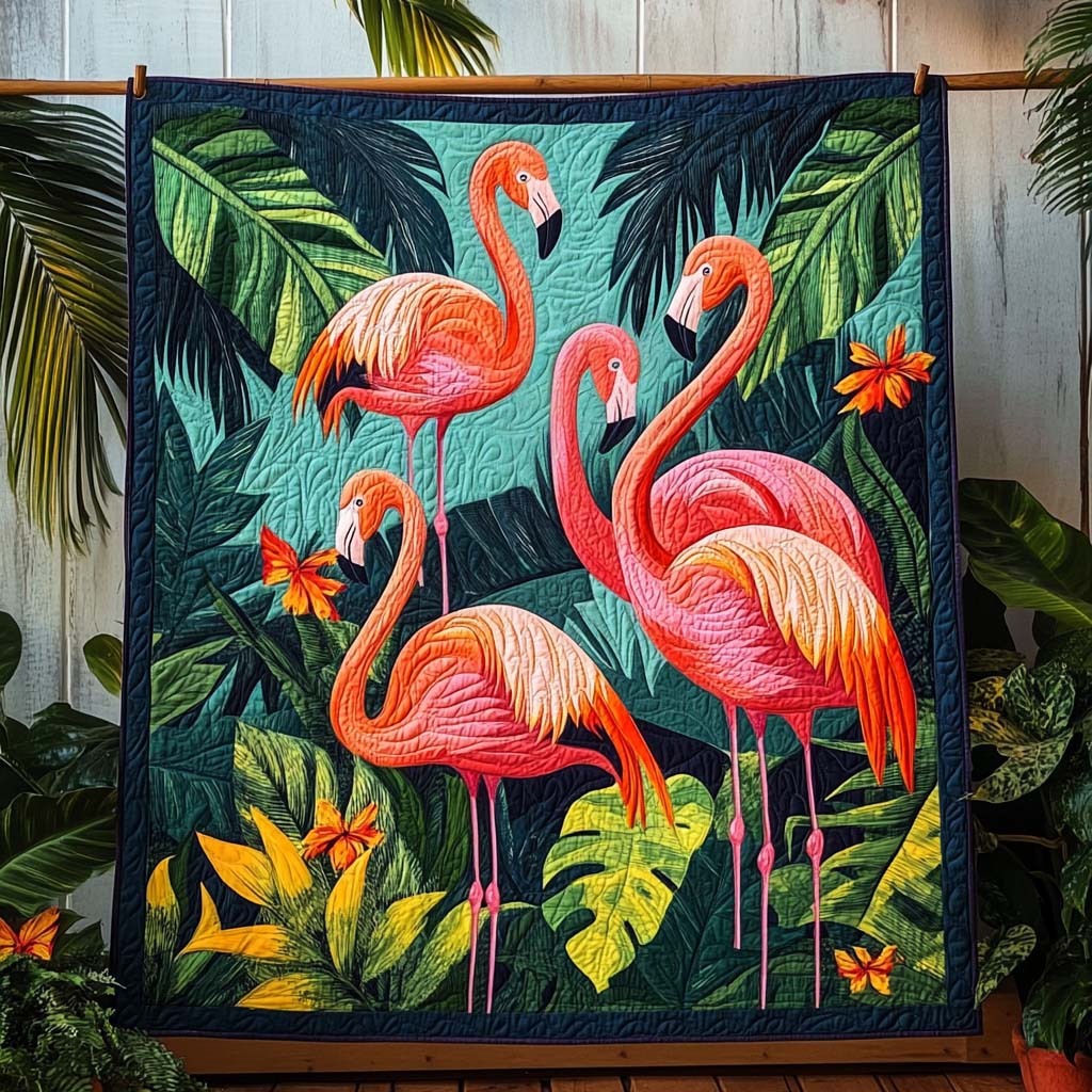 Flamingo Whisper Quilted Blanket Flamingo Christmas Presents