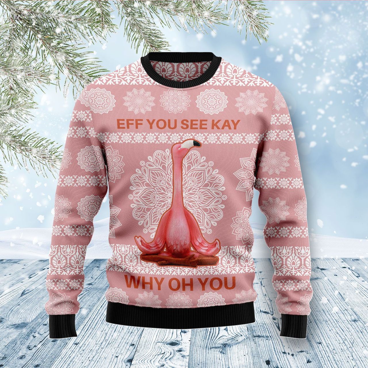 Flamingo Why Oh You Ugly Christmas Sweater Adult Funny Xmas Jumper Gifts For Flamingo Lovers