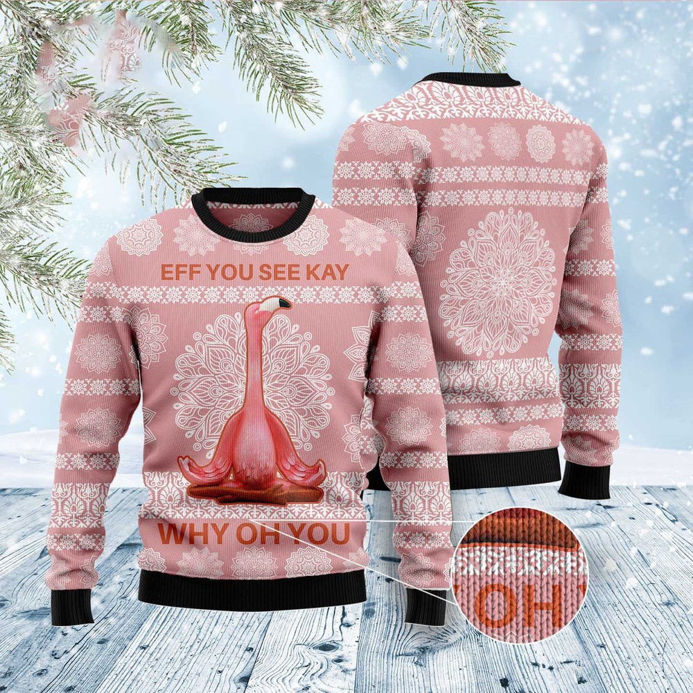 Flamingo Why Oh You Ugly Christmas Sweater Funny Ugly Christmas Sweater Xmas Gifts
