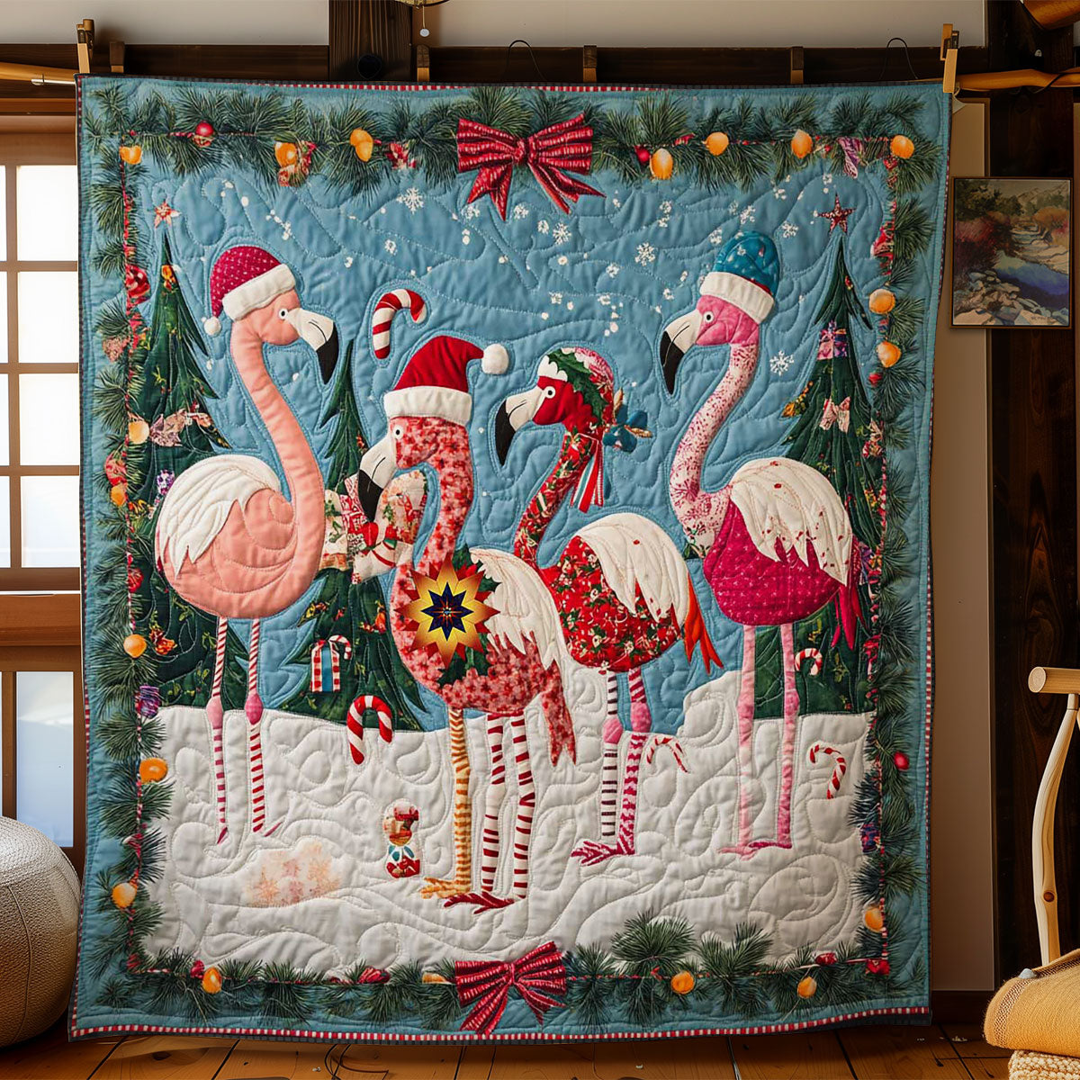Flamingo Wonderland Quilt Unique Quilt Blanket Gift for Special Occasions
