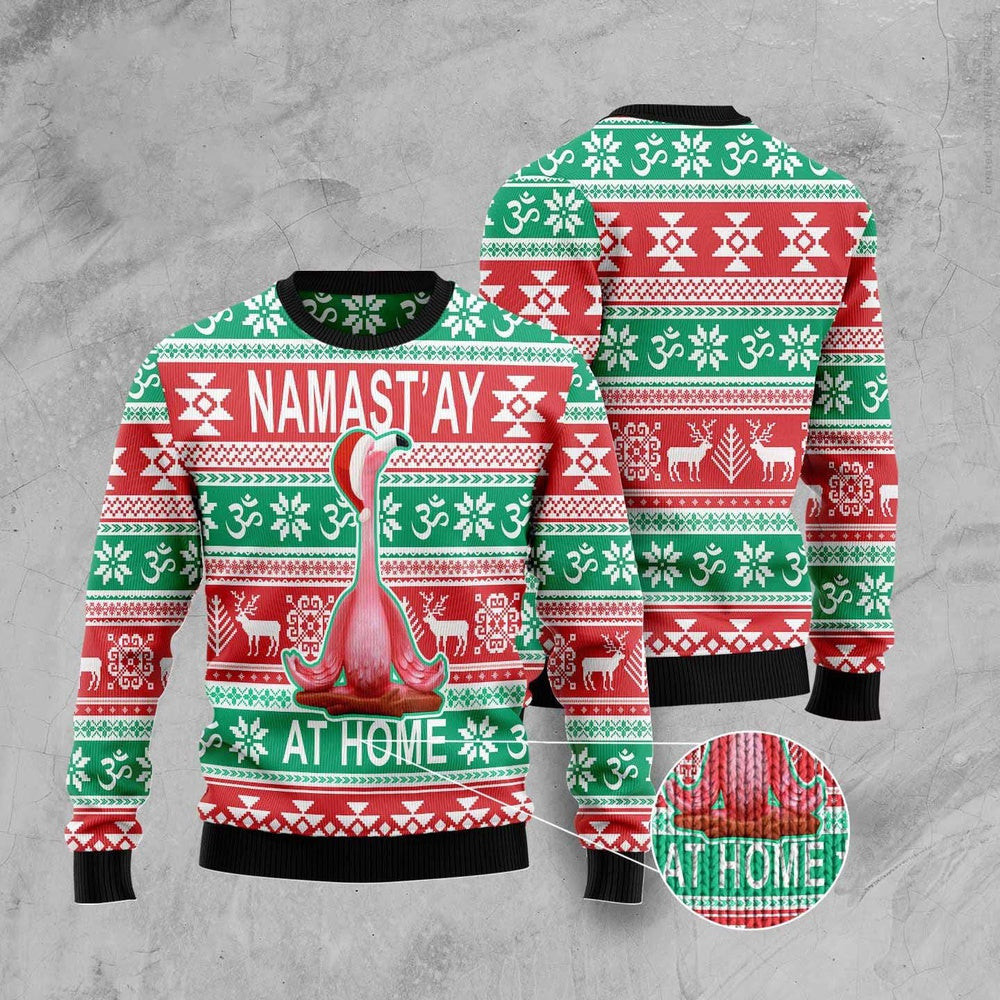 Flamingo Yoga Christmas Ugly Christmas Sweater Funny Ugly Christmas Sweater Xmas Gifts