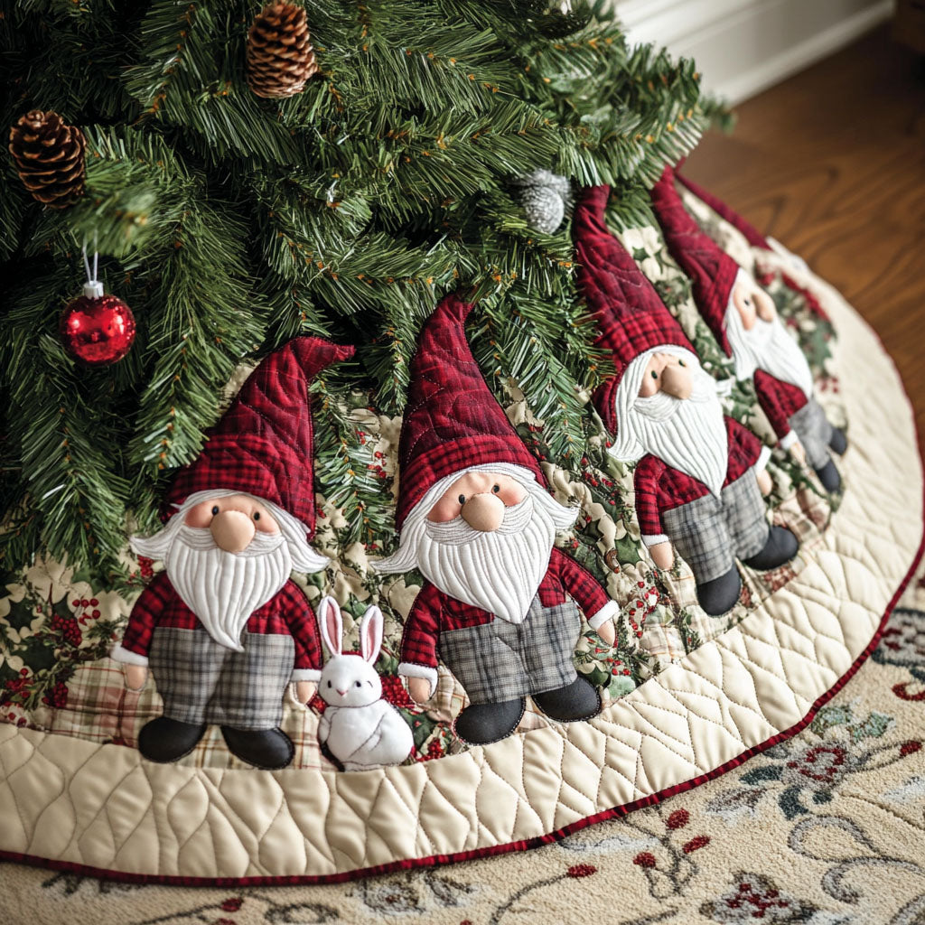 Flannel Frosties Quilted Christmas Tree Skirt Festive Tree Base Cover Festive Christmas Home Styling