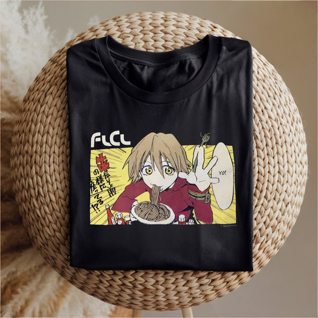 FLCL Japanese Manga Shirt Fooly Cooly Haruko Cartoon T-Shirt Gifts For Son FLCL Japanese Manga Shirt Fooly Cooly Haruko Cartoon T-Shirt Gifts For Son