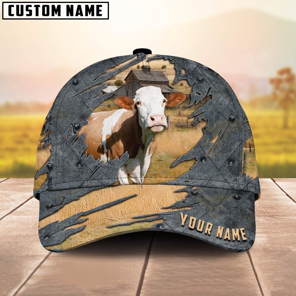 Fleckvieh Customized Name Cap Farm Cap Farmer Baseball Cap Gift For Farmer