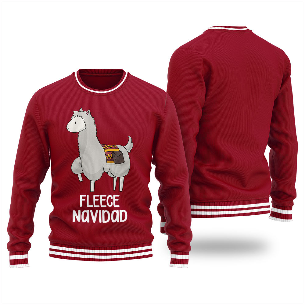 Fleece Navidad Llama Womens Ugly Sweater Warm and Comfy Sweater for Winter Days
