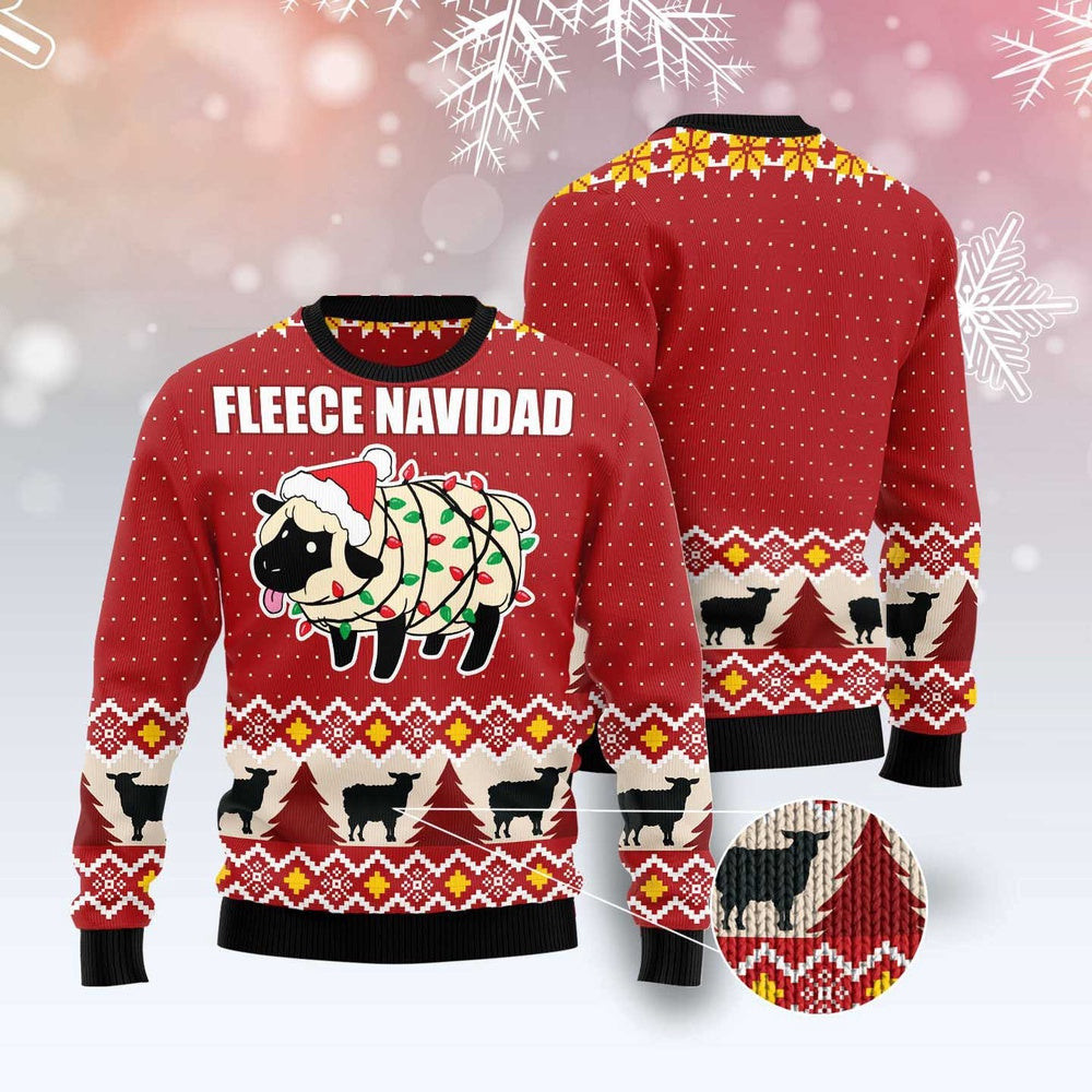 Fleece Navidad Ugly Christmas Sweater Funny Ugly Christmas Sweater Xmas Gifts