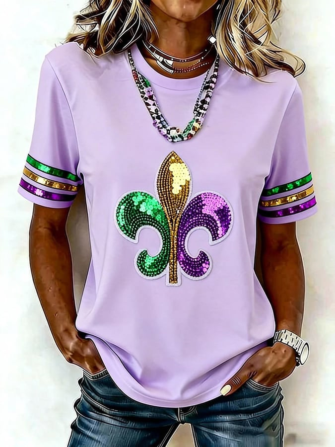 Fleur De Lis Mardi Gras Shirt Mardi Gras Womens Clothing New Orleans T-Shirt Gifts For Mom