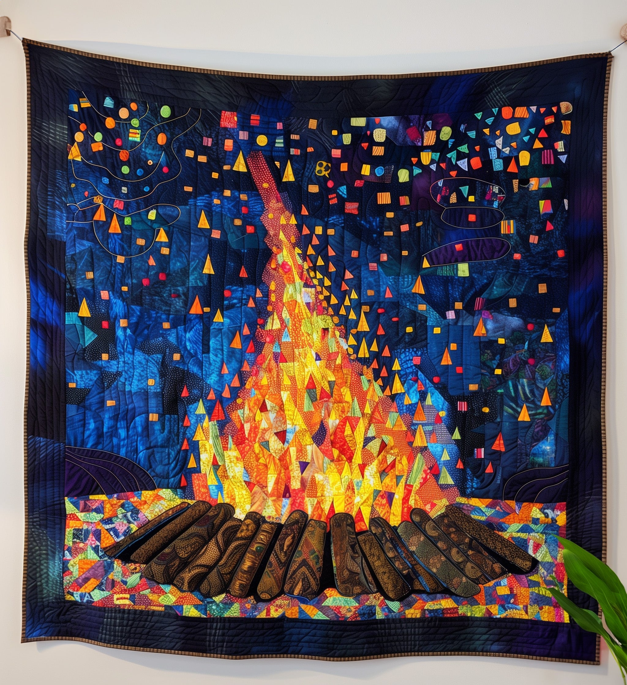 Flickering Flames Quilted Blanket Gifts For Camping Lovers