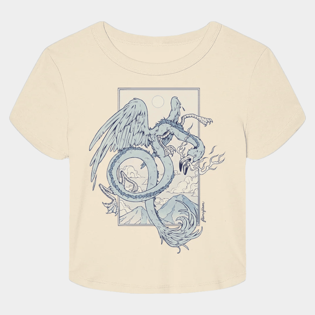 Flim Flam Merch Flamingo Dragon Cropped T-Shirt Birthday Presents For Daughter