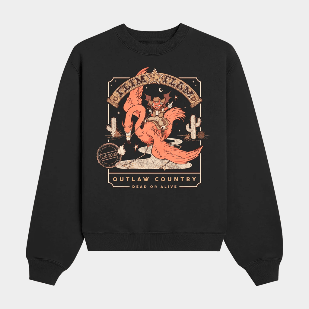 Flim Flam Merch Outlaw Country Crewneck Flim Flam Sweatshirt Gift Ideas For Son