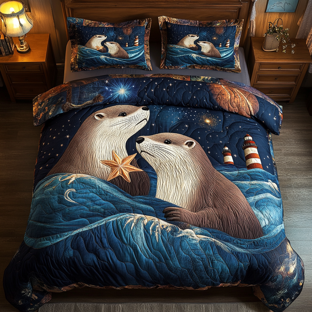 Floating Bliss Quilted Bedding Set Bedroom Decor Ideas Otter Gifts For Her