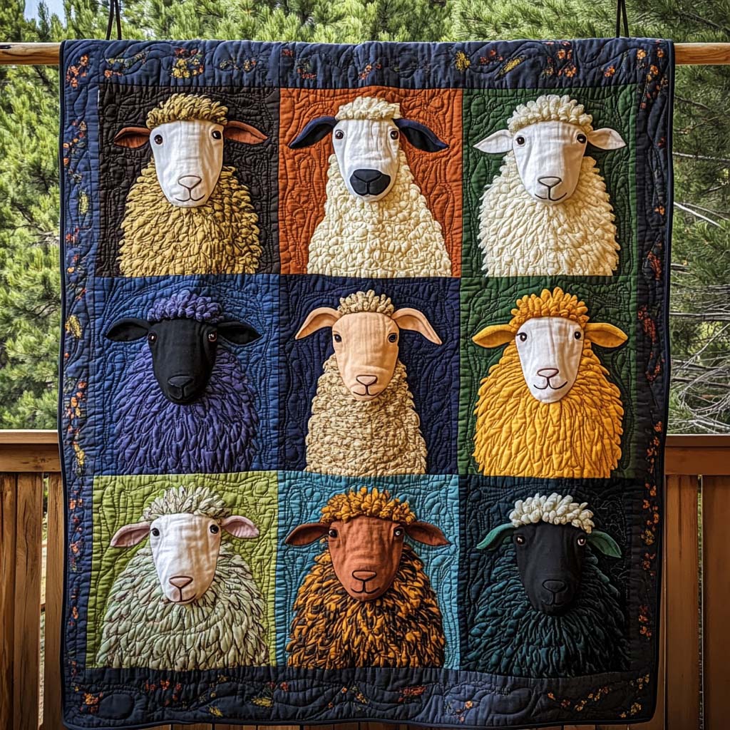 Flock Of Colors Quilted Blanket Gifts For Sheep Lovers