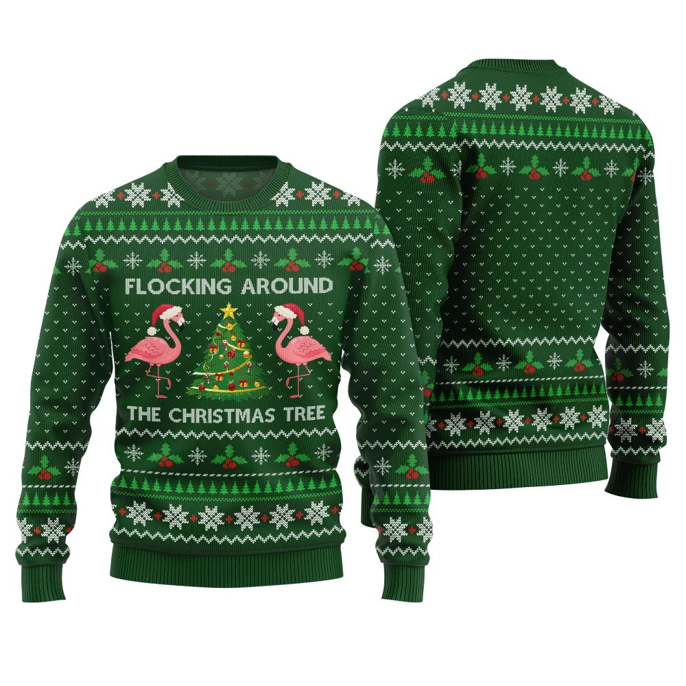 Flocking Around The Christmas Tree Ugly Sweater Perfect Merch Gift for the Christmas Season