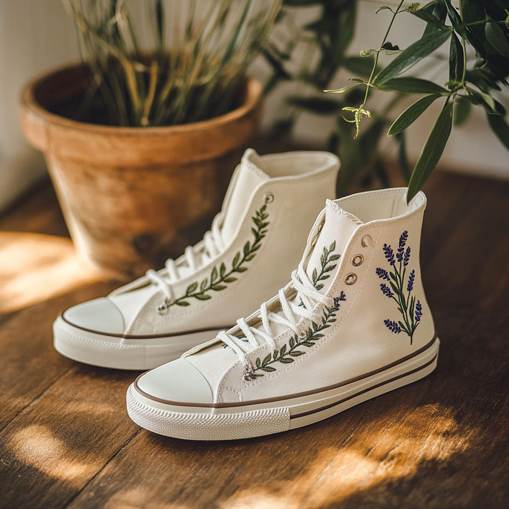 Flora Highs Canvas High Tops Travel Merch Ready