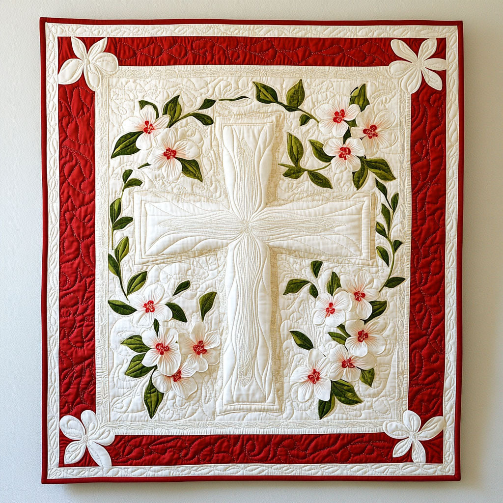 Floral Blessing Quilted Blanket Bed Room Decor Family Gift Ideas For Christmas