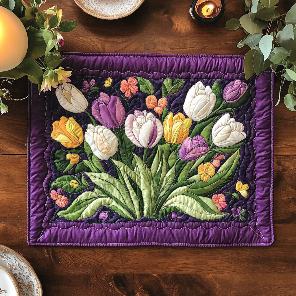 Floral Bliss Quilted Place Mat Christmas House Decor Sunflower Gift Items
