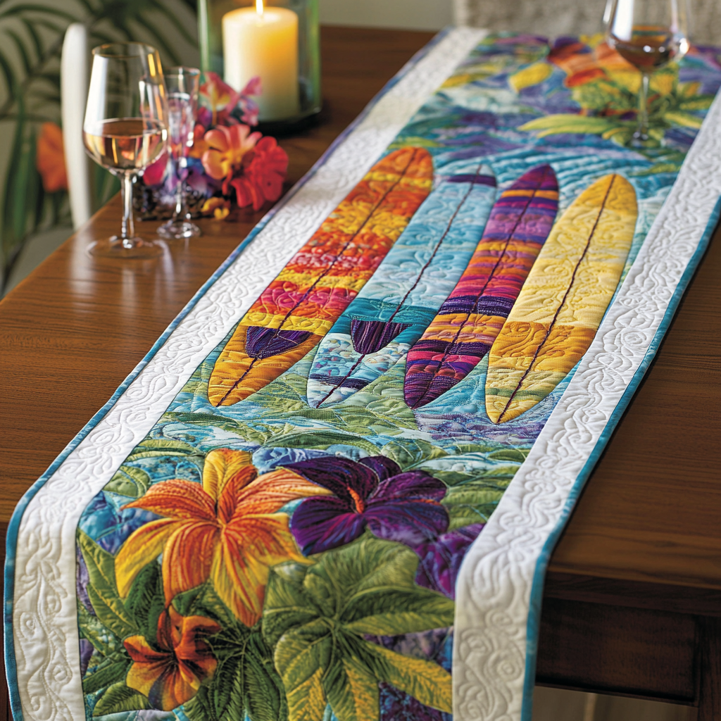Floral Boards Quilted Table Runner Summer Table Runner Best Gifts For Dad