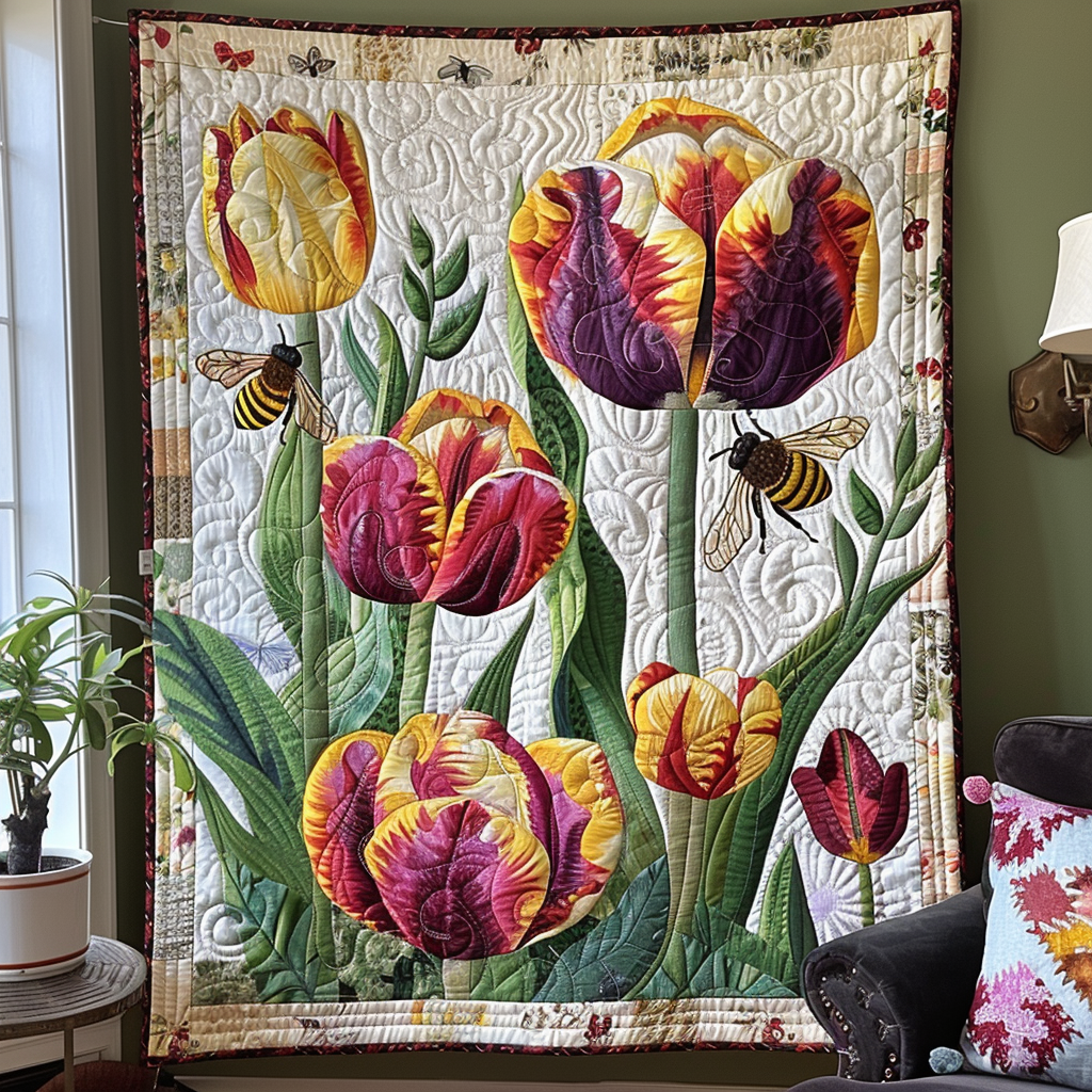 Floral Buzz Quilted Blanket Cute Fuzzy Blankets