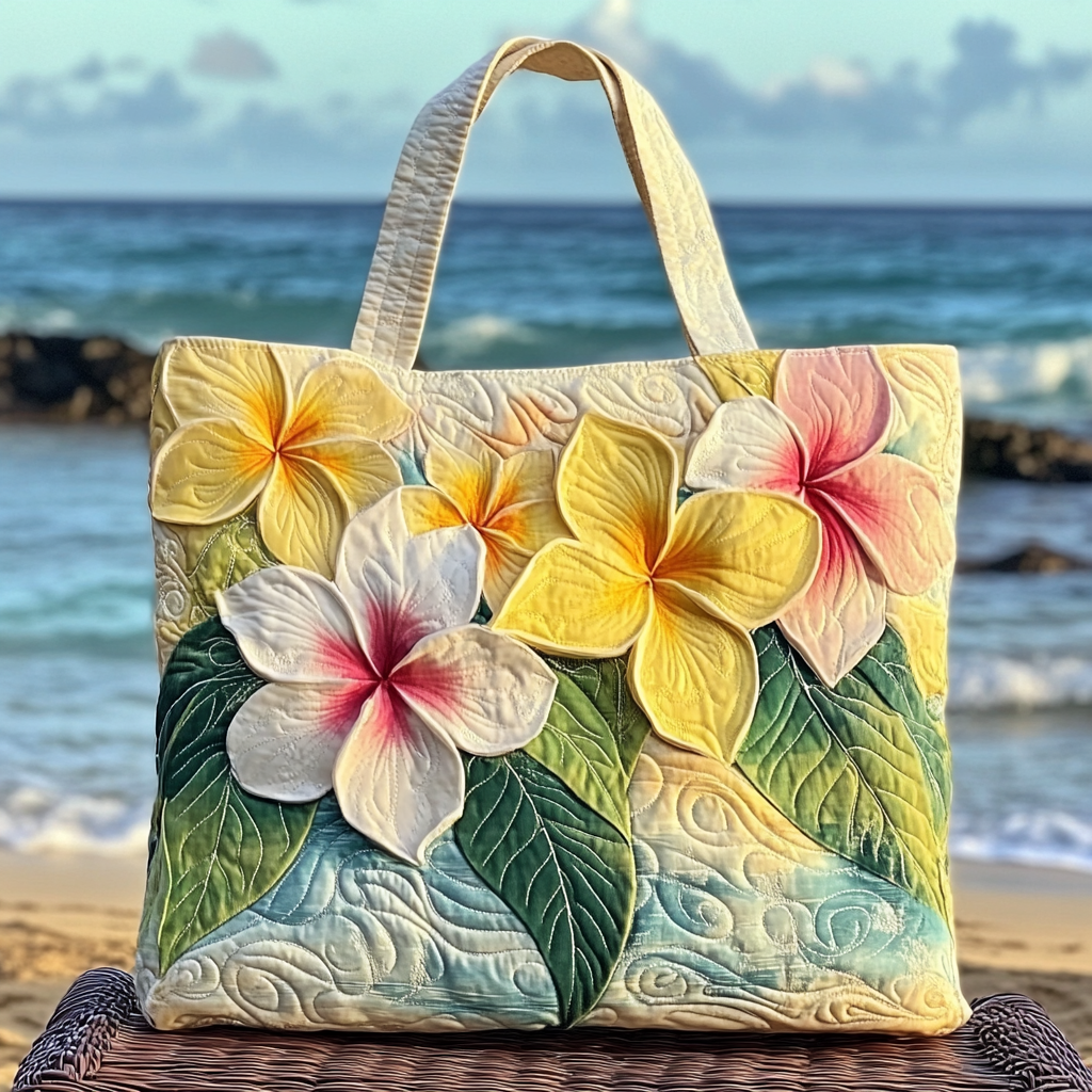 Floral Coast Quilted Tote Bag Gifts For Beach Goers