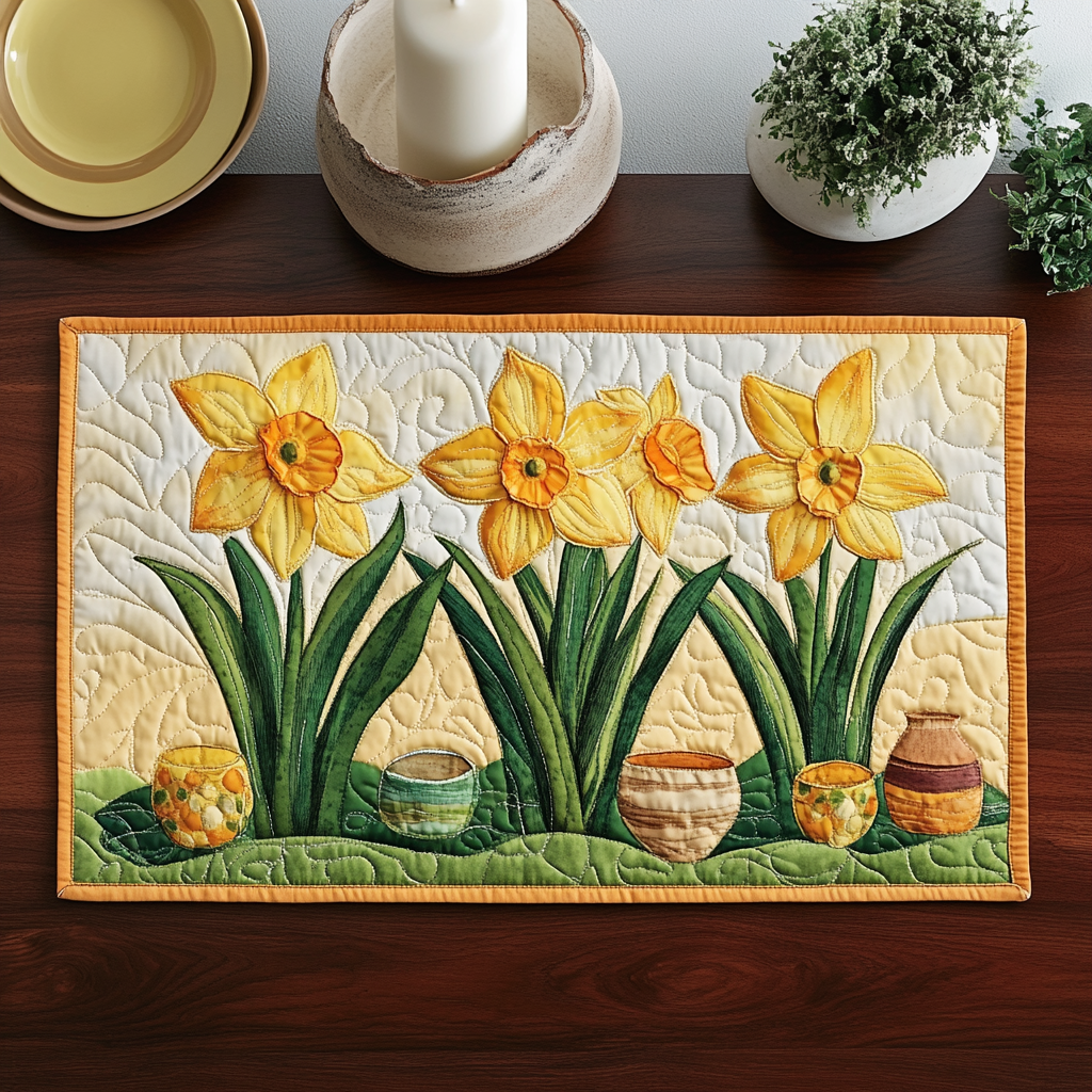 Floral Delight Quilted Placemat Dining Room Decor Sunflower Items For Gifts