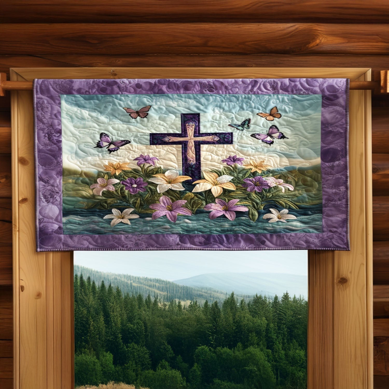 Floral Devotion Quilted Valance Christian Valances Christian Gifts For Women