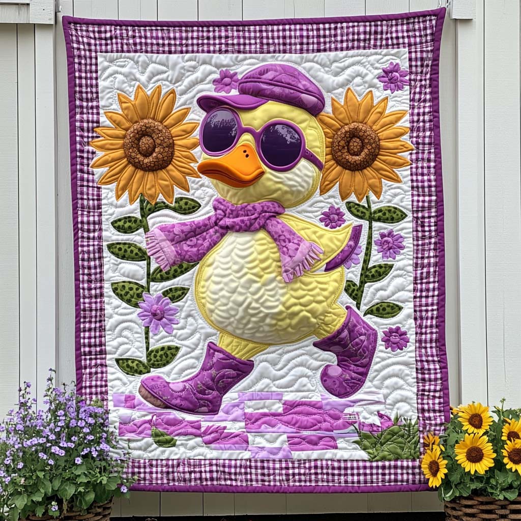 Floral Duck Walk Quilted Blanket Christmas Holiday Christmas Gifts For Duck Hunters