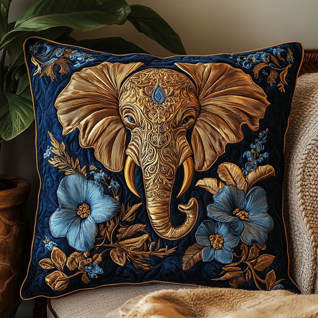 Floral Elephant Quilted Pillow Case Sofa Pillows Xmas Present For Uncle