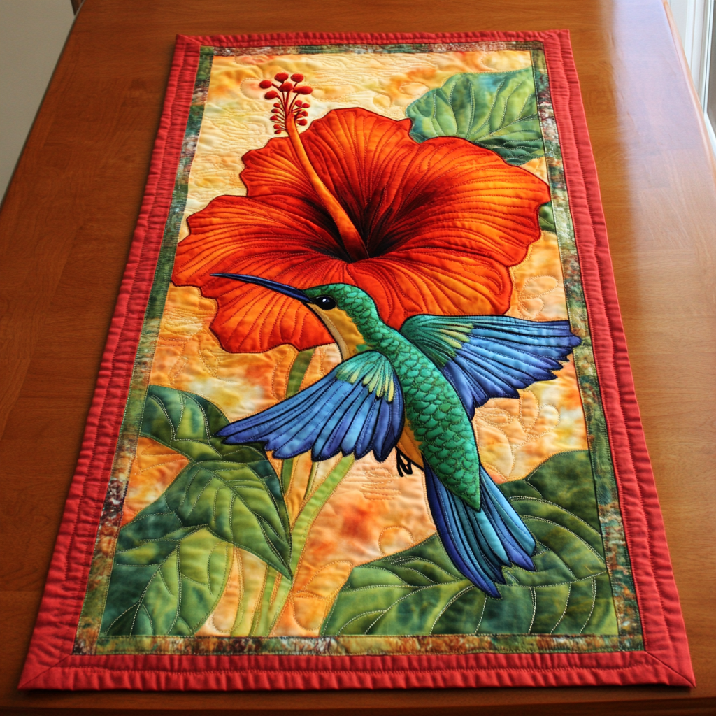 Floral Escape Quilted Table Runner Dining Table Decor Ideas Hummingbird Gifts For Mom