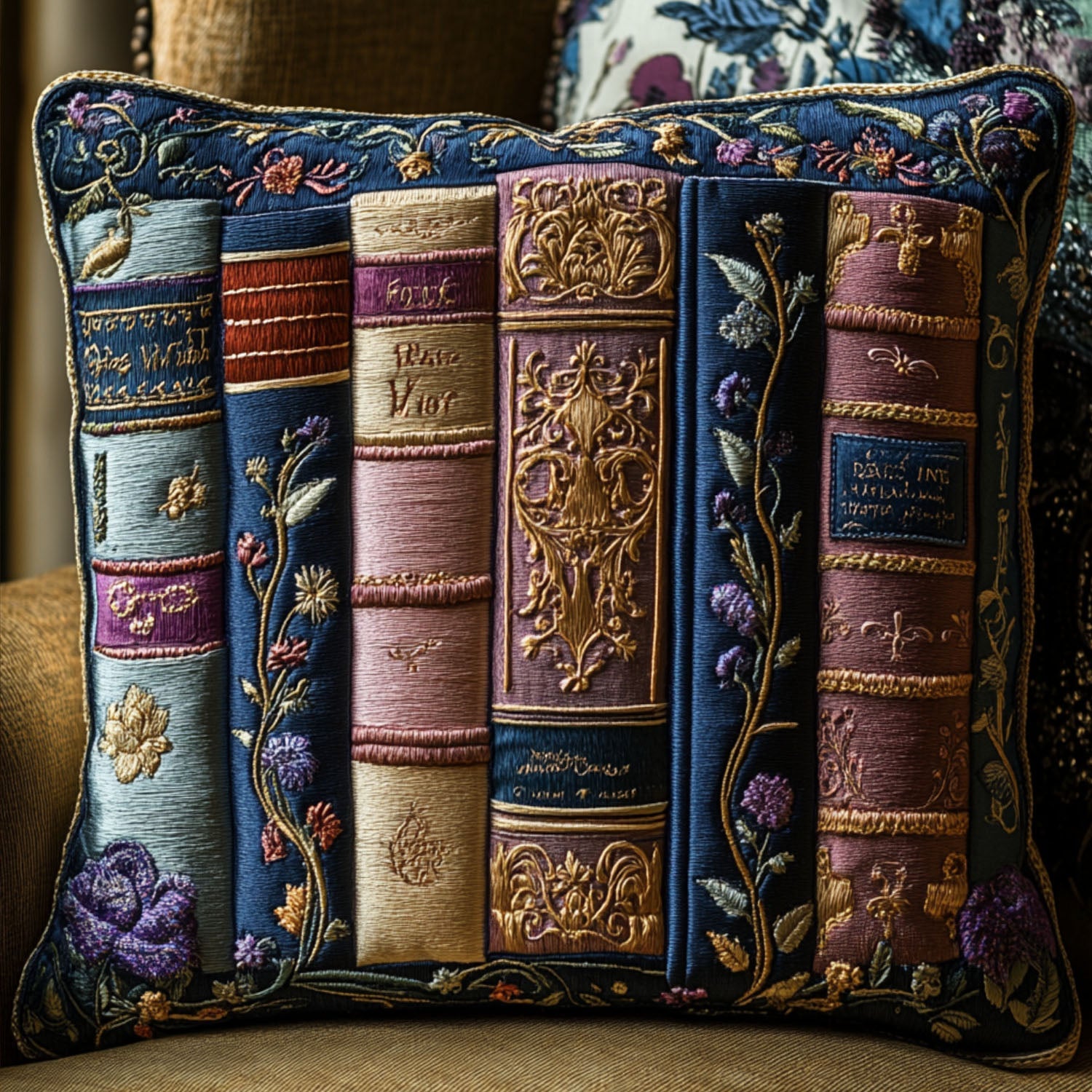 Floral Fables Quilted Pillow Case Nice Pillow Covers Best Gifts For Book Lovers