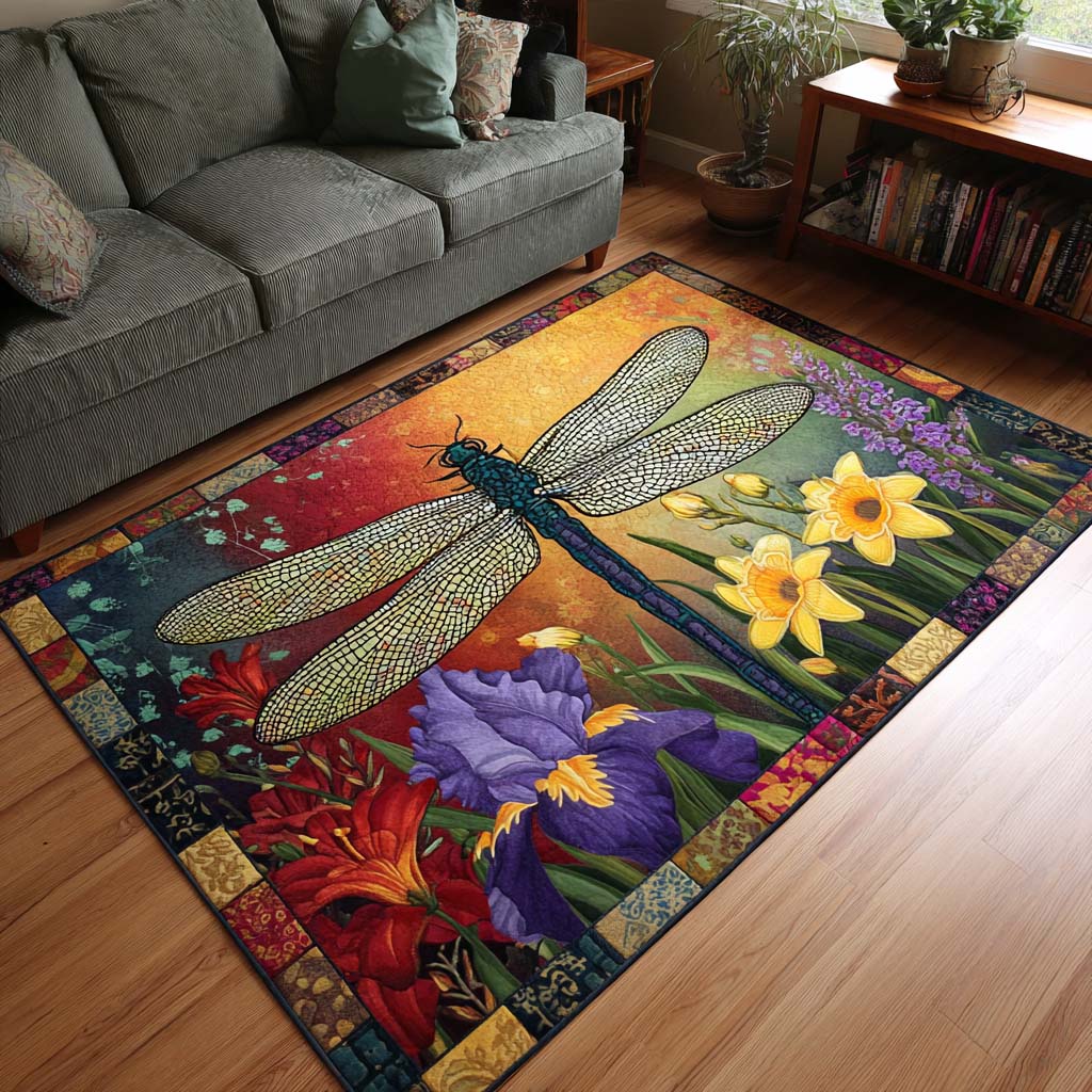 Floral Flight Area Rug Christmas Entry Way Decor Best Dragonfly Gifts For Christmas