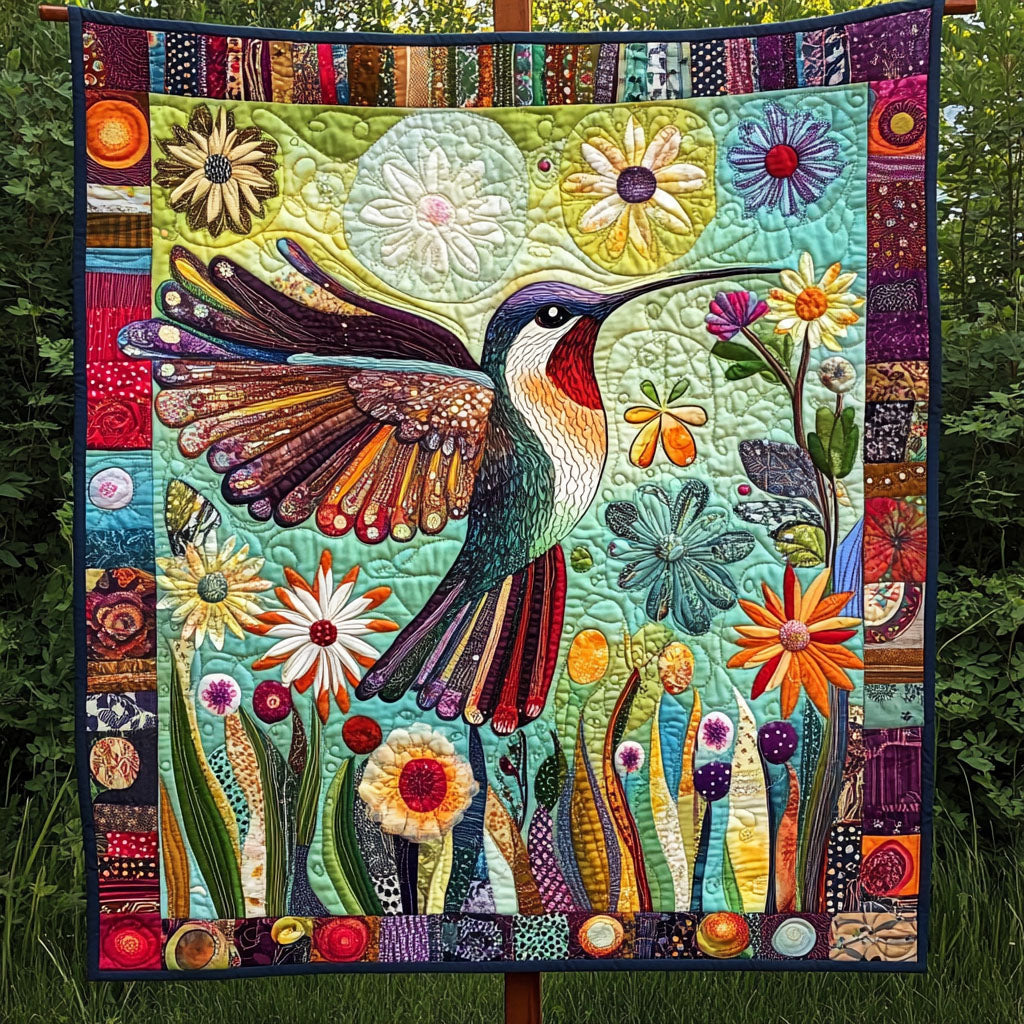 Floral Flurry Quilted Blanket Bedroom Xmas Decor Awesome Hummingbird Gifts
